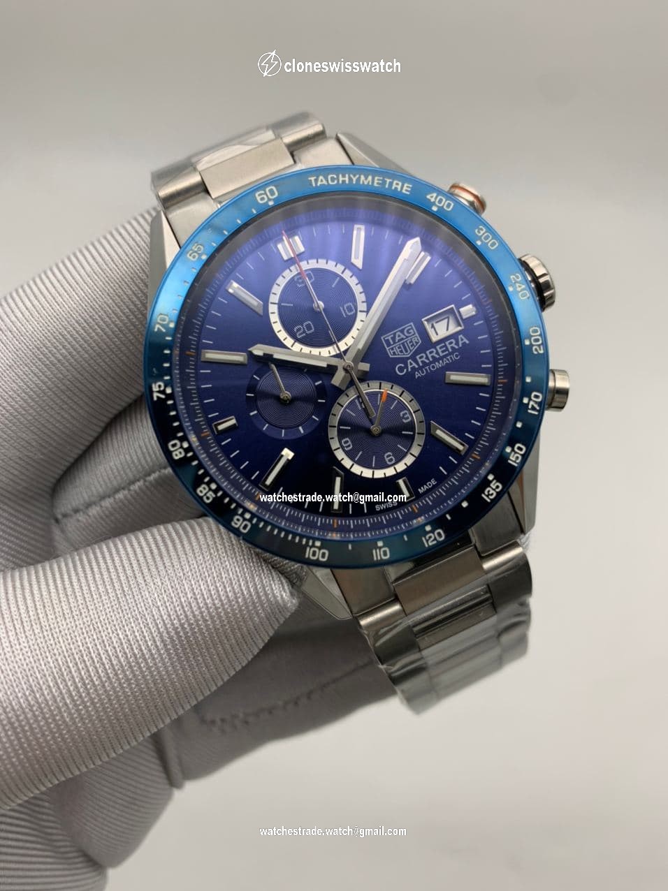 Tag Heuer Blue Dial Chrono on SS Strap Tag Heuer Blue Dial Chrono on SS Strap