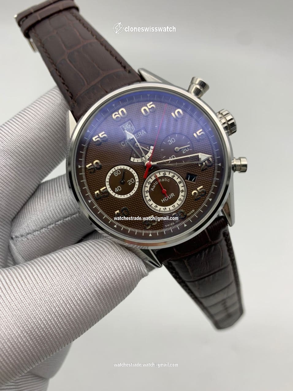 Tag Heuer Brown Dial Chrono on Brown Leather Strap Tag Heuer Brown Dial Chrono on Brown Leather Strap