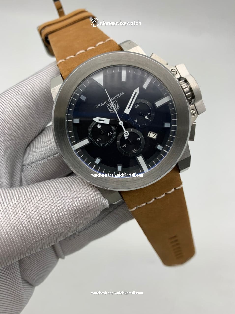 Tag Heuer Black Dial Grand Carrera White Tag Heuer Black Dial Grand Carrera White