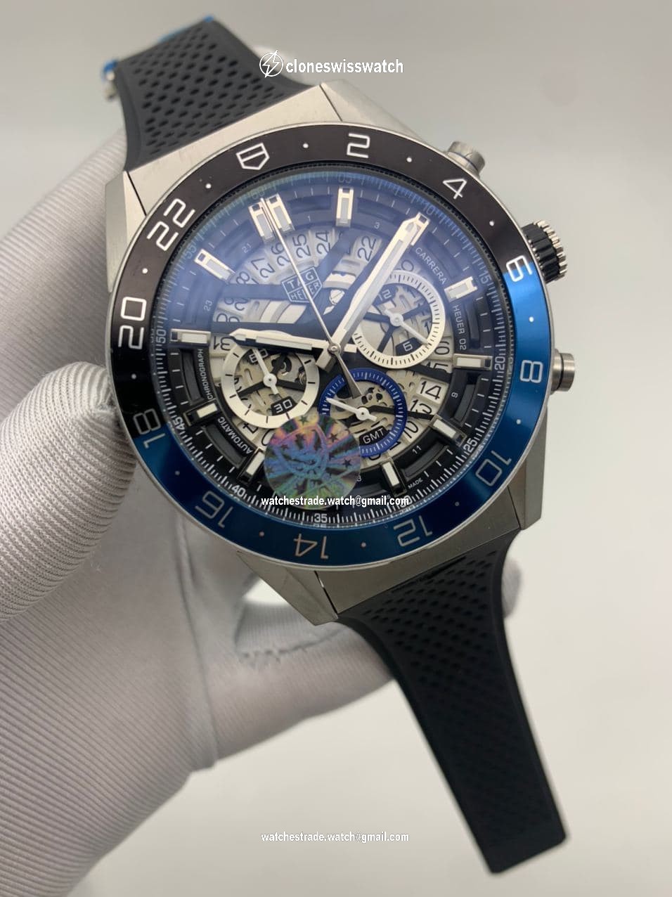 Tag Heuer Black Blue Skeleton Tag Heuer Black Blue Skeleton
