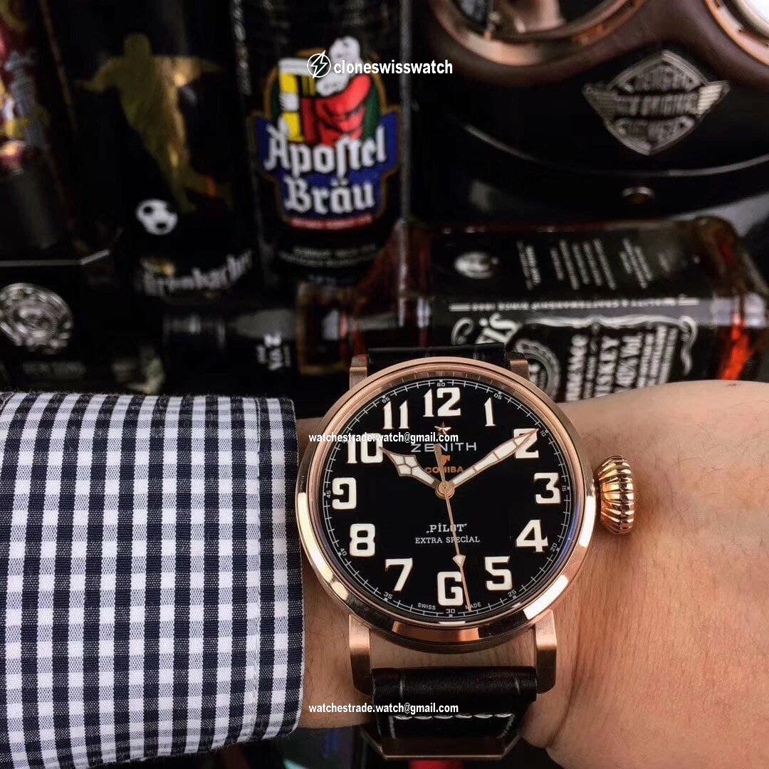 Zenith Pilot Gold Case Black Dial Chrono Zenith Pilot Gold Case Black Dial Chrono