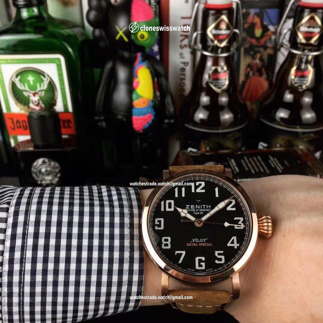 Zenith Pilot Gold Case Black Dial Chrono Zenith Pilot Gold Case Black Dial Chrono