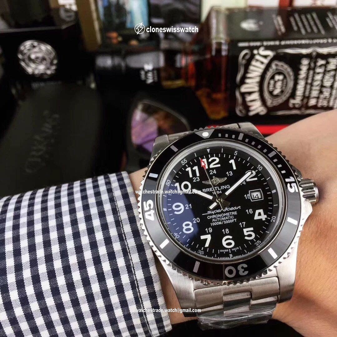 Breitling Superocean Black Dial on SS Strap Breitling Superocean Black Dial on SS Strap