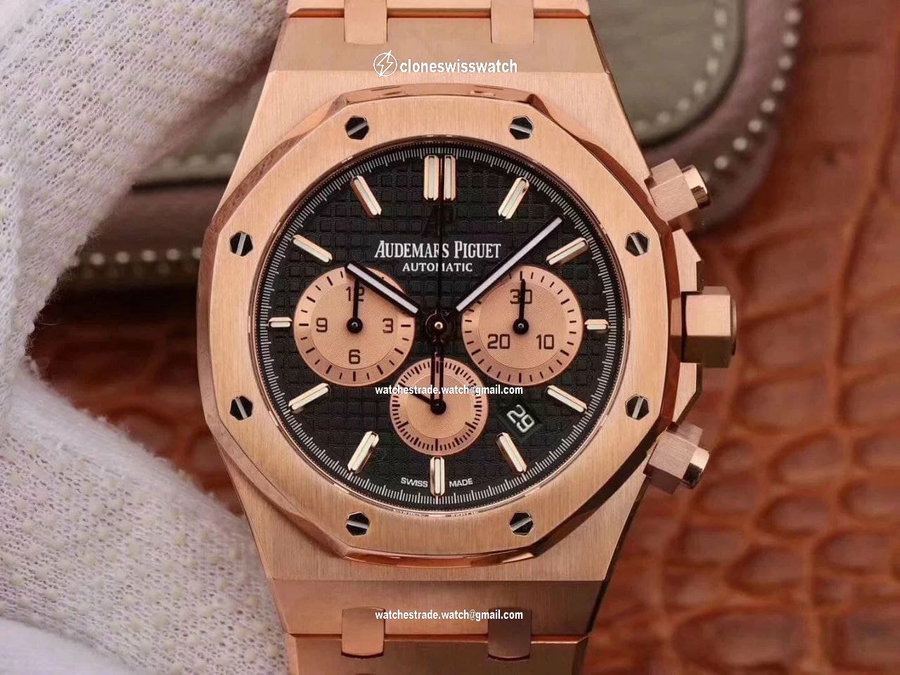 AP0569A - Royal Oak Chronograph 1:1 Best Edition 26331ST RG/RG Black AP0569A - Royal Oak Chronograph 1:1 Best Edition 26331ST RG/RG Black