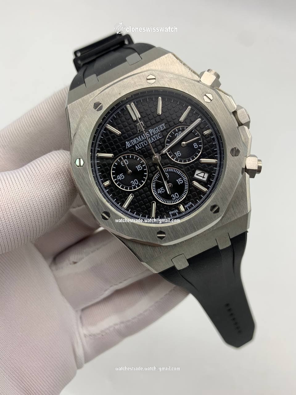 Audemars Piguet Black Dial Chrono High Version Rubber Strap Audemars Piguet Black Dial Chrono High Version Rubber Strap