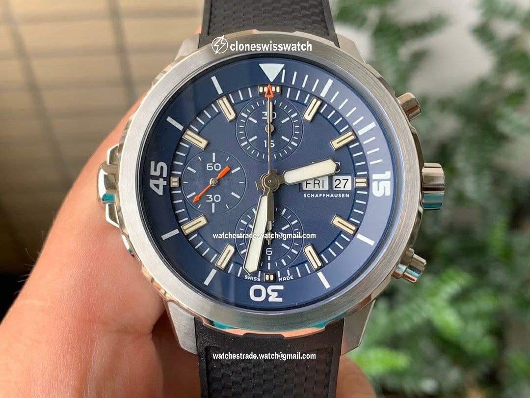 Aquatimer Chrono Bronze IW379503 1:1 Best Edition Blue Dial on Black Rubber Strap Aquatimer Chrono Bronze IW379503 1:1 Best Edition Blue Dial on Black Rubber Strap