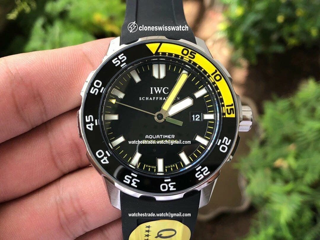 Aquatimer SS IW356802 1:1 Best Edition Black Dial on Black Rubber Strap Aquatimer SS IW356802 1:1 Best Edition Black Dial on Black Rubber Strap