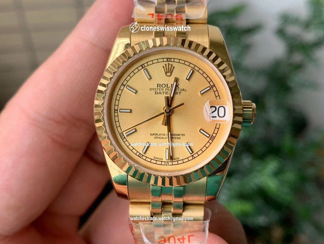 Rolex DJ Midsize 31mm Jub Flt YG/YG P-Gol/Stk 1:1 Best Edition Version Rolex DJ Midsize 31mm Jub Flt YG/YG P-Gol/Stk 1:1 Best Edition Version