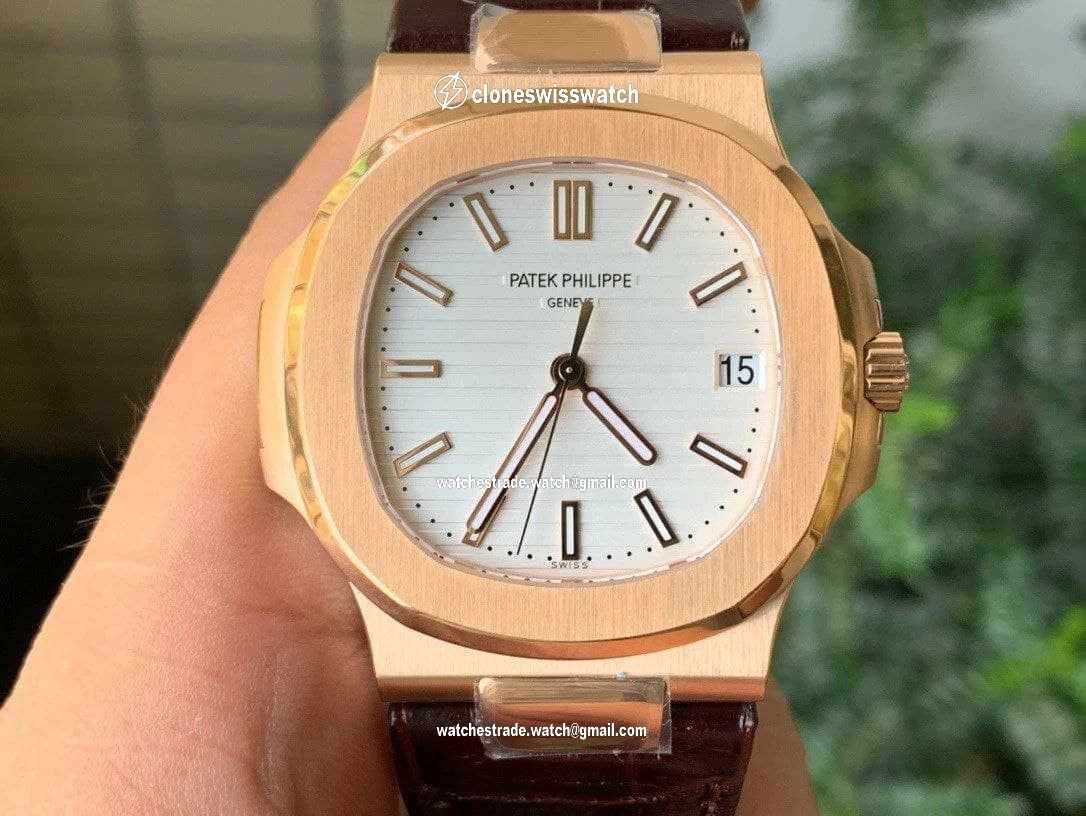 Nautilus 5711/1R PPF 1:1 Best Edition White Textured Dial on Brown Leather Strap 324CS Nautilus 5711/1R PPF 1:1 Best Edition White Textured Dial on Brown Leather Strap 324CS