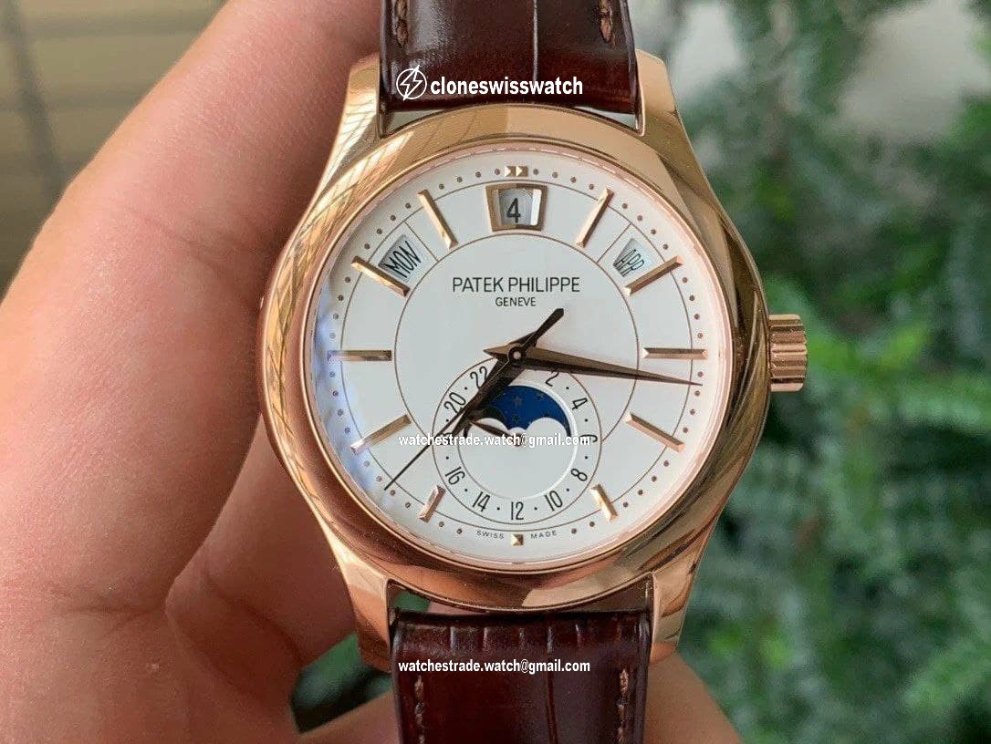 Complications Series Moonphase RG KMF White Dial on Brown Leather Strap Cal.324 Complications Series Moonphase RG KMF White Dial on Brown Leather Strap Cal.324