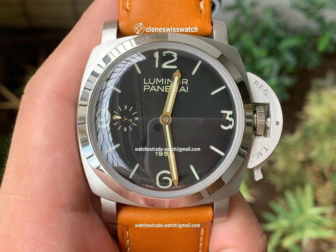 PAM127 E XF 1:1 Best Edition on Brown Leather Strap A6497 with Y-Incabloc PAM127 E XF 1:1 Best Edition on Brown Leather Strap A6497 with Y-Incabloc