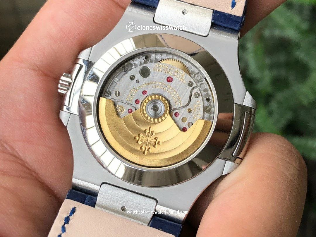 NAUTILUS 5726 COMPLICATED SS 1:1 BEST EDITION BLUE TEXTURED DIAL ON BLUE LEATHER STRAP A324 back NAUTILUS 5726 COMPLICATED SS 1:1 BEST EDITION BLUE TEXTURED DIAL ON BLUE LEATHER STRAP A324 back