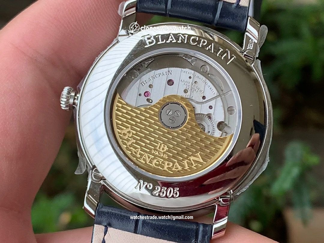 VILLERET 6654 SS COMPLICATED FUNCTION OMF 1:1 BEST EDITION BLUE DIAL ON BLUE LEATHER STRAP A6654 V2 back VILLERET 6654 SS COMPLICATED FUNCTION OMF 1:1 BEST EDITION BLUE DIAL ON BLUE LEATHER STRAP A6654 V2 back