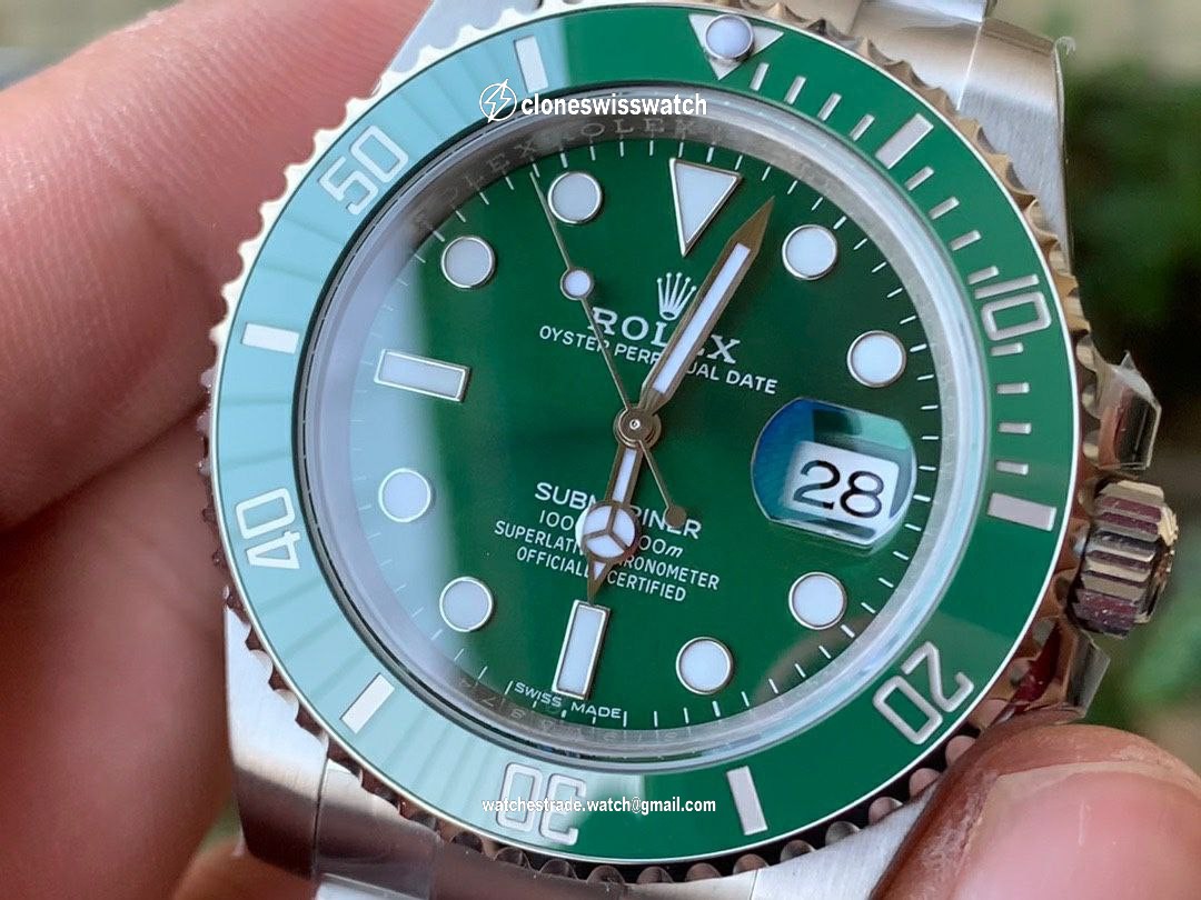 SUBMARINER 116610 LV GREEN CERAMIC 904L STEEL VSF 1:1 BEST EDITION VS3135 back SUBMARINER 116610 LV GREEN CERAMIC 904L STEEL VSF 1:1 BEST EDITION VS3135 back