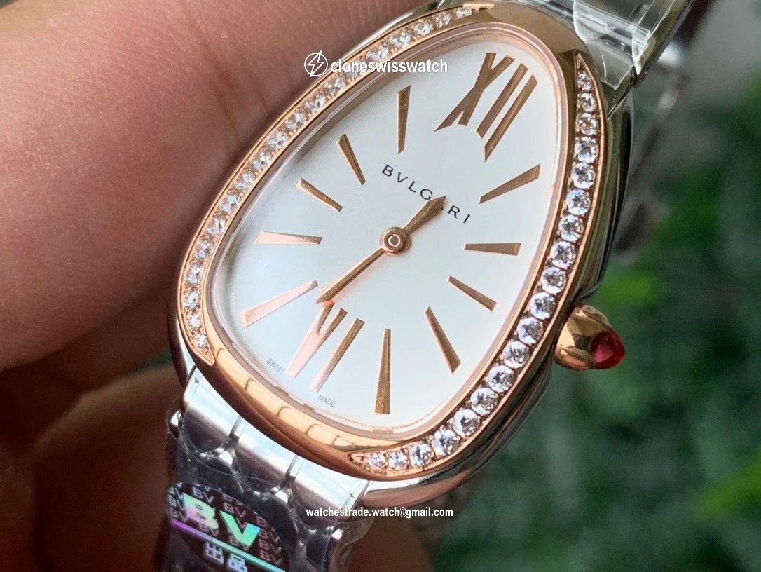 SERPENTI SEDUTTORI WATCH SS/RG BVF 1:1 BEST EDITION WHITE DIAL DIAMONDS RG BEZEL ON SS/RG BRACELET ETA QUARTZ back SERPENTI SEDUTTORI WATCH SS/RG BVF 1:1 BEST EDITION WHITE DIAL DIAMONDS RG BEZEL ON SS/RG BRACELET ETA QUARTZ back
