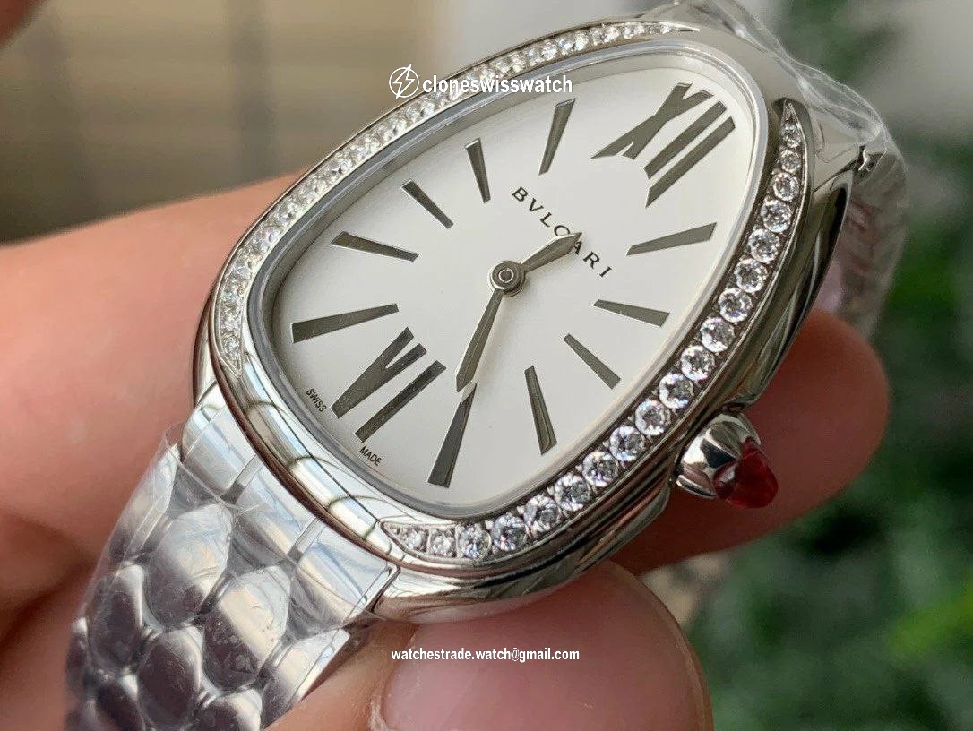 SERPENTI SEDUTTORI WATCH SS BVF 1:1 BEST EDITION WHITE DIAL DIAMONDS BEZEL ON SS BRACELET ETA QUARTZ back SERPENTI SEDUTTORI WATCH SS BVF 1:1 BEST EDITION WHITE DIAL DIAMONDS BEZEL ON SS BRACELET ETA QUARTZ back