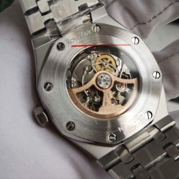 Audemars Piguet Royal Oak Silver Black Dial Skeleton back Audemars Piguet Royal Oak Silver Black Dial Skeleton back