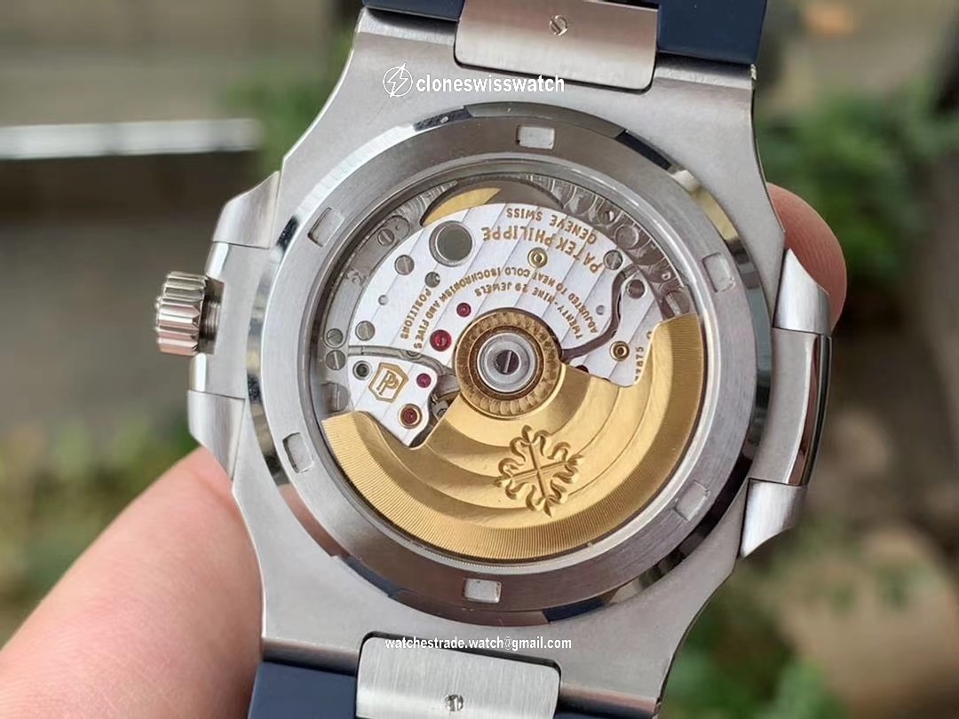 NAUTILUS 5711 RG GRF 1:1 BEST EDITION BLUE TEXTURED DIAL ON BLACK LEATHER STRAP 324CS back NAUTILUS 5711 RG GRF 1:1 BEST EDITION BLUE TEXTURED DIAL ON BLACK LEATHER STRAP 324CS back