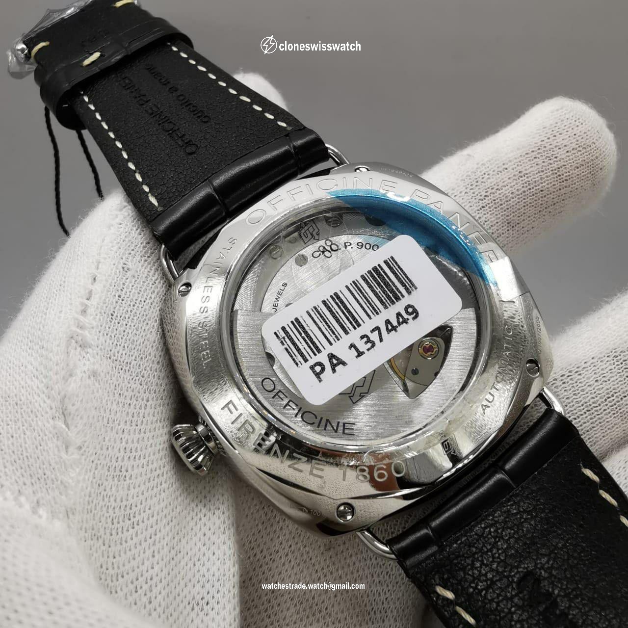 PAM388 O VSF 1:1 Best Edition Black Dial on Black Leather Strap P.9000 Super Clone V2 back PAM388 O VSF 1:1 Best Edition Black Dial on Black Leather Strap P.9000 Super Clone V2 back