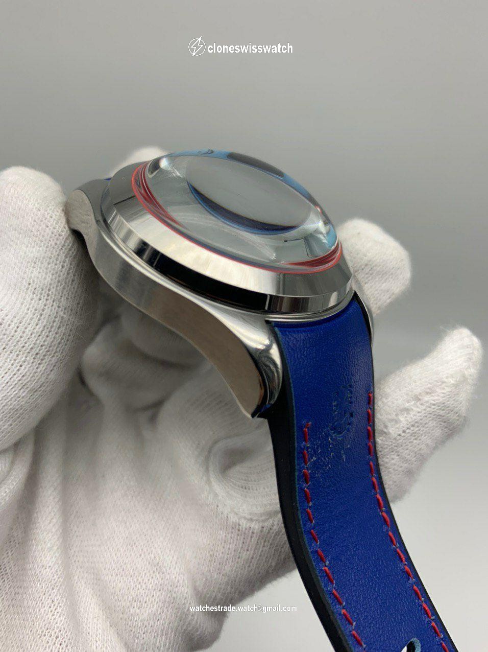 Corum Babble Skull Blue On Blue Lither Strap back Corum Babble Skull Blue On Blue Lither Strap back
