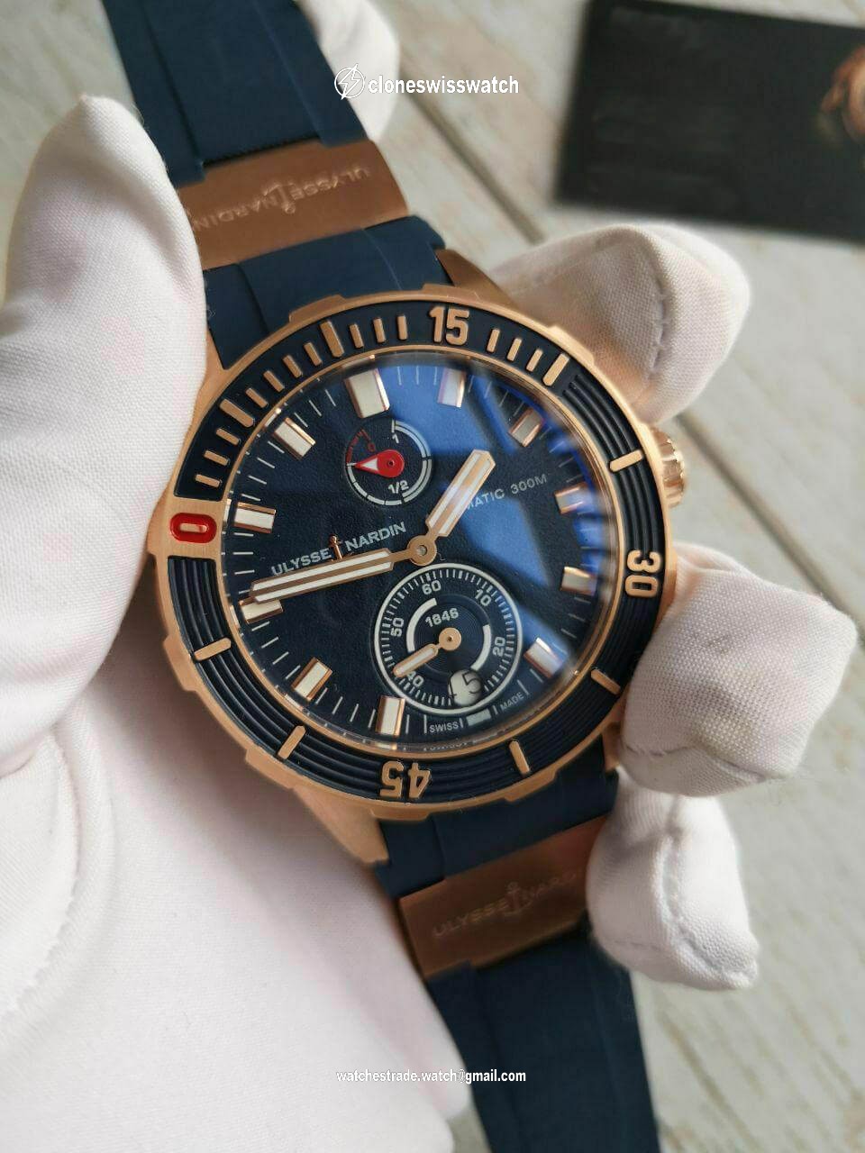 Ulysse Nardin Marine Gold Blue back Ulysse Nardin Marine Gold Blue back