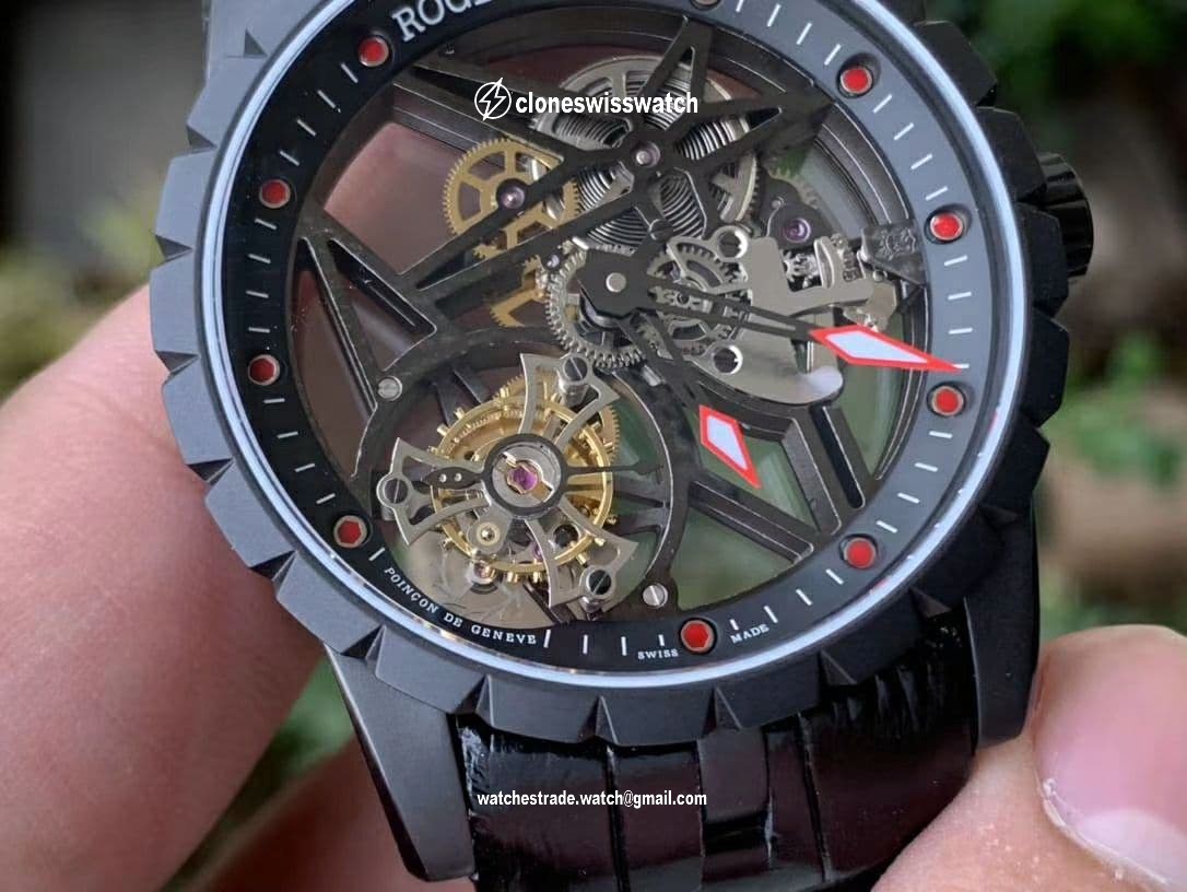 Roger Dubuis G041C - Excalibur Spider Skele Flying Tourb TI/RU Black BBR back Roger Dubuis G041C - Excalibur Spider Skele Flying Tourb TI/RU Black BBR back