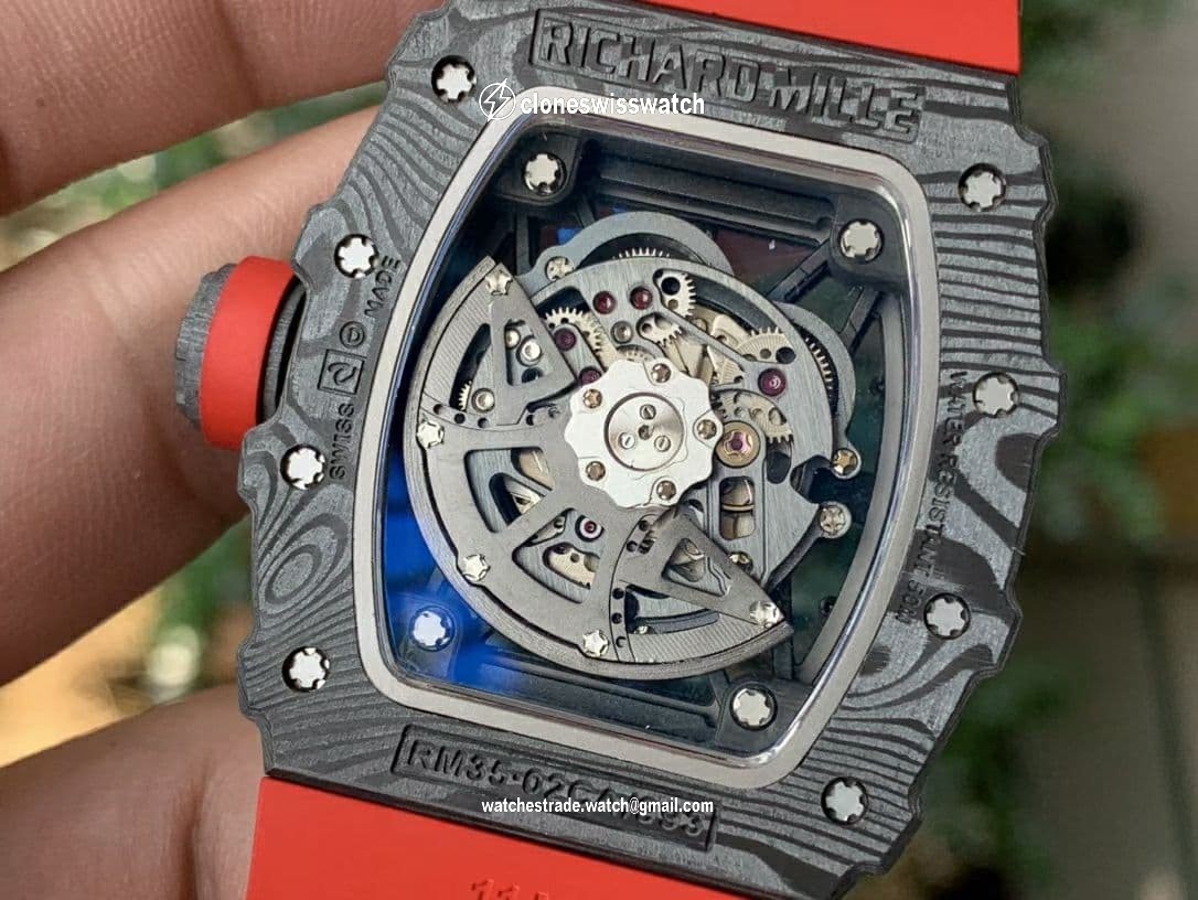 RM035-02 Real NTPT ZF 1:1 Best Edition Skeleton Dial on Red Rubber Strap V3 back RM035-02 Real NTPT ZF 1:1 Best Edition Skeleton Dial on Red Rubber Strap V3 back