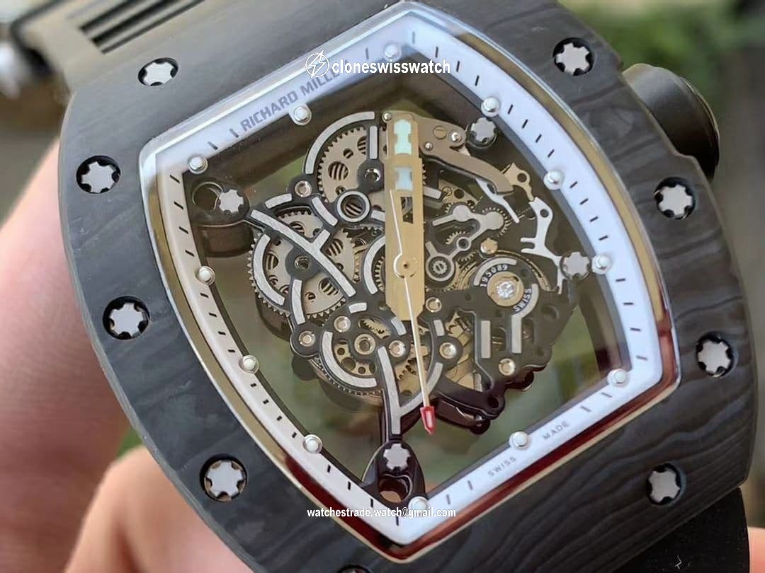 RM055 NTPT KVF Best Edition Skeleton Dial Gold on White Rubber Strap MIYOTA8215 V3 (Copy) back RM055 NTPT KVF Best Edition Skeleton Dial Gold on White Rubber Strap MIYOTA8215 V3 (Copy) back