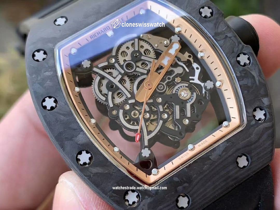 RM055 NTPT KVF Best Edition Skeleton Dial Gold on Black Rubber Strap MIYOTA8215 V3 back RM055 NTPT KVF Best Edition Skeleton Dial Gold on Black Rubber Strap MIYOTA8215 V3 back