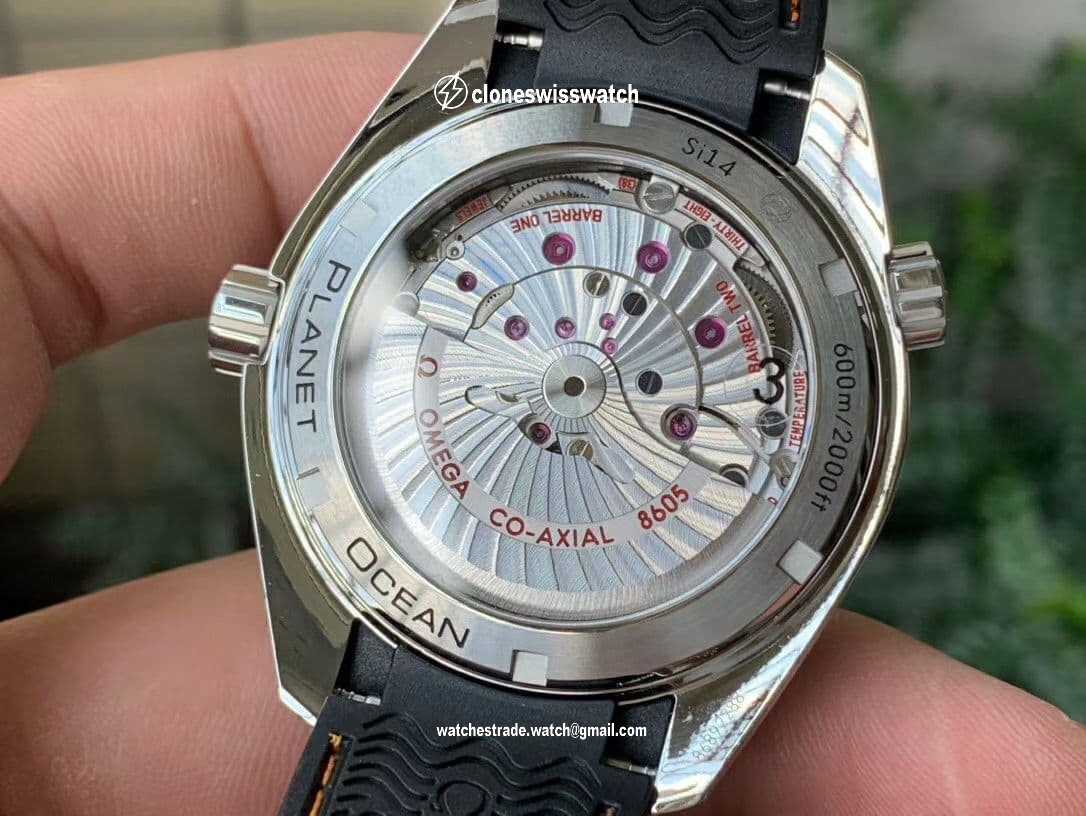 Planet Ocean 600M Co-Axial GMT 43.5mm VSF 1:1 Best Edition Black Dial Orange Markers Black Ceramic Bezel on Black Rubber Strap A8605 Super Clone back Planet Ocean 600M Co-Axial GMT 43.5mm VSF 1:1 Best Edition Black Dial Orange Markers Black Ceramic Bezel on Black Rubber Strap A8605 Super Clone back