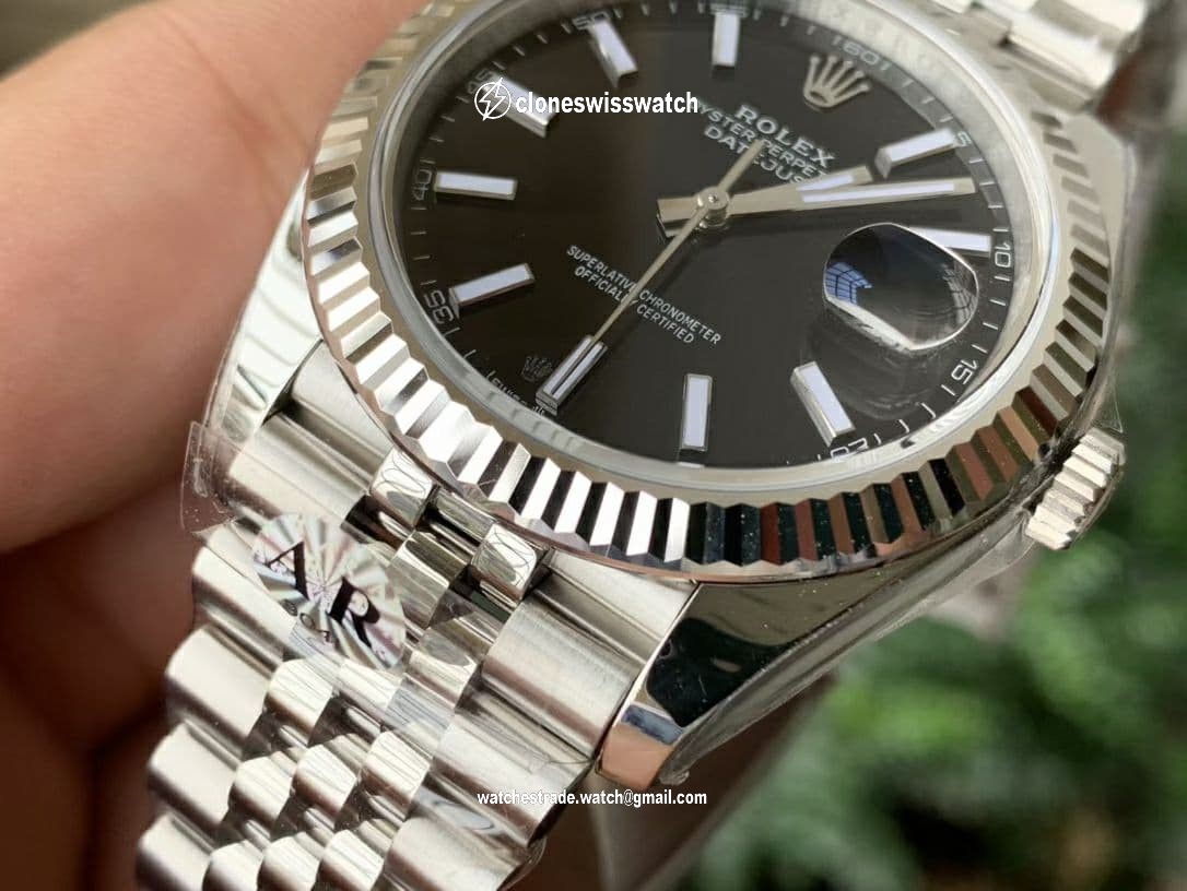 New DateJust 41 126334 ARF 1:1 Best Edition 904L Steel Black Dial on Jubilee Bracelet A2824 back New DateJust 41 126334 ARF 1:1 Best Edition 904L Steel Black Dial on Jubilee Bracelet A2824 back