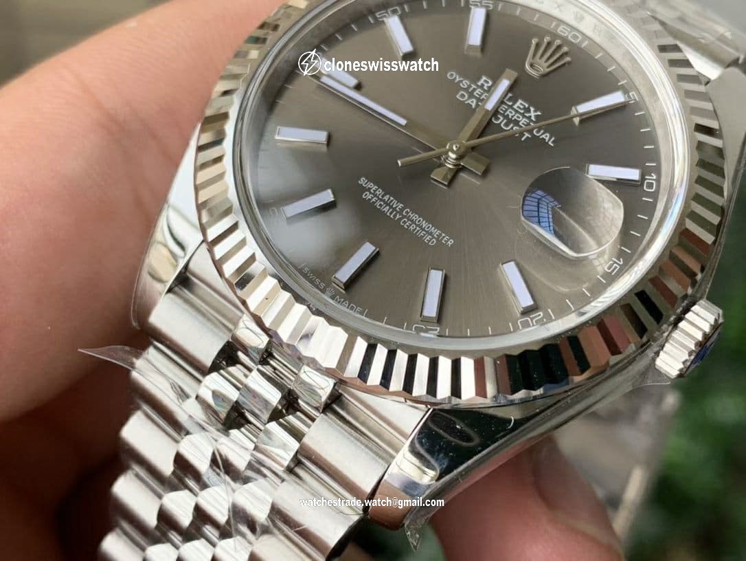 New DateJust 41 126334 ARF 1:1 Best Edition 904L Steel Gray Dial on Jubilee Bracelet A2824 back New DateJust 41 126334 ARF 1:1 Best Edition 904L Steel Gray Dial on Jubilee Bracelet A2824 back