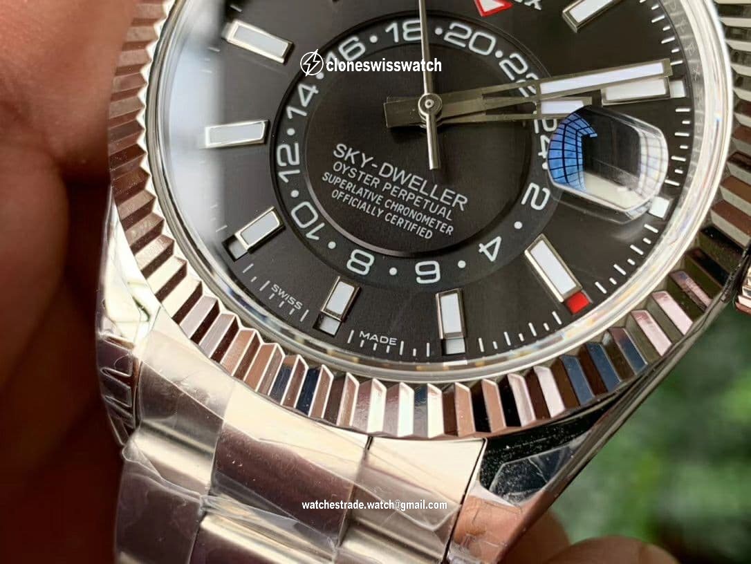 Sky-Dweller 326934 SS Noob 1:1 Best Edition Black Dial on SS Bracelet A23J back Sky-Dweller 326934 SS Noob 1:1 Best Edition Black Dial on SS Bracelet A23J back
