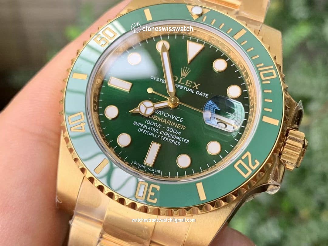 Submariner 116618 LV VRF Best Edition YG Wrapped Green Dial on YG Wrapped Bracelet A2836 MAX Version back Submariner 116618 LV VRF Best Edition YG Wrapped Green Dial on YG Wrapped Bracelet A2836 MAX Version back