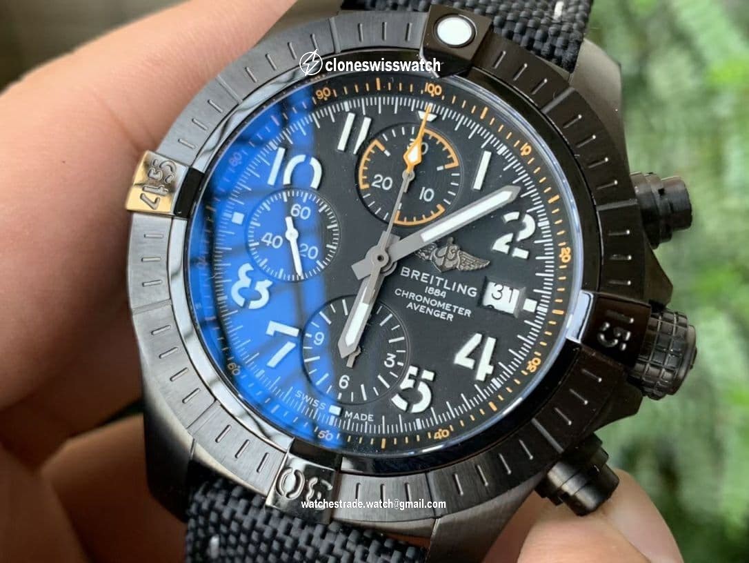 Avenger II Seawolf Chronograph PVD Titanium OXF Best Edition Black Dial on Black Nylon Strap A7750 back Avenger II Seawolf Chronograph PVD Titanium OXF Best Edition Black Dial on Black Nylon Strap A7750 back