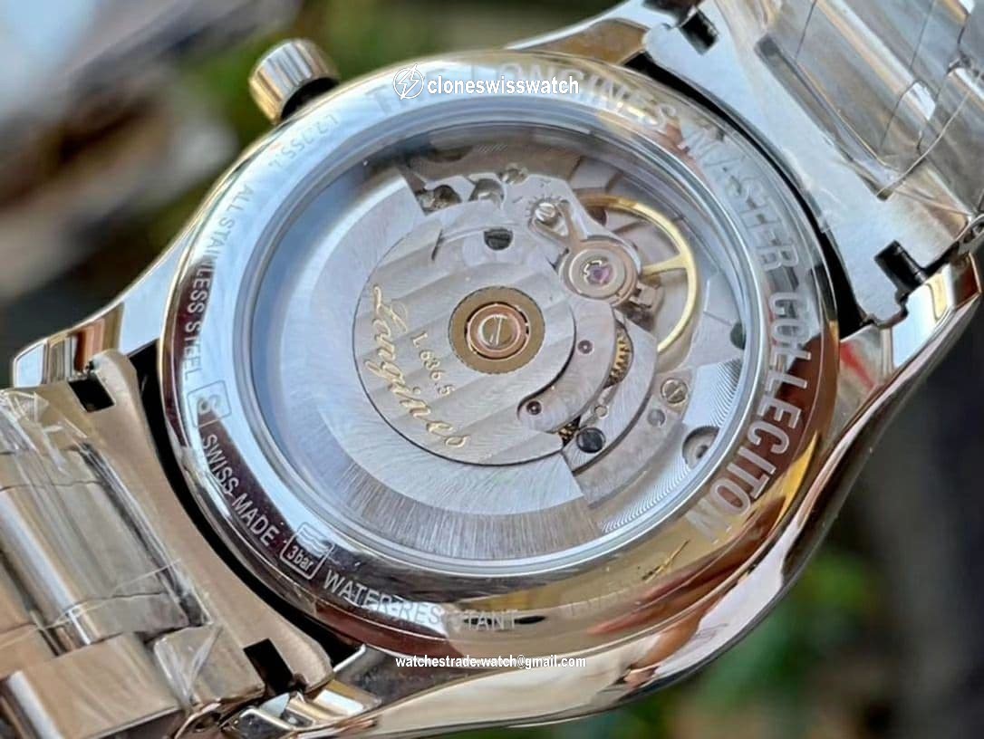 LON033D - Longines Master Moonphase SS/SS Black/Rome GSF A899 back LON033D - Longines Master Moonphase SS/SS Black/Rome GSF A899 back