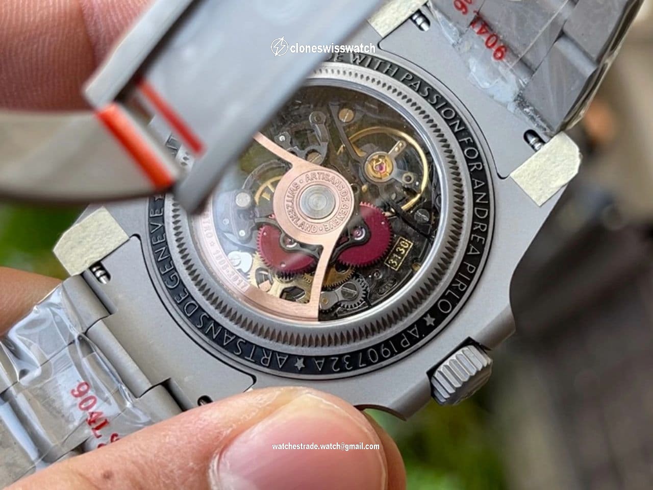 Andrea Pirlo Project Skeleton Submariner SS VRF Best Edition on SS Bracelet SA3130 back Andrea Pirlo Project Skeleton Submariner SS VRF Best Edition on SS Bracelet SA3130 back