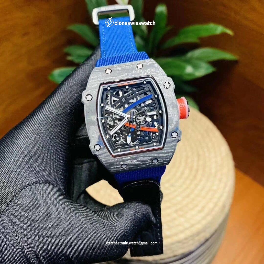 RM 67-02 High Jump Skeleton Dial on Blue Nylon Strap 6T51 back RM 67-02 High Jump Skeleton Dial on Blue Nylon Strap 6T51 back