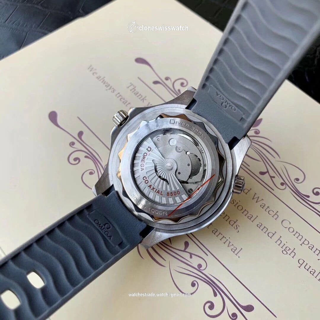 Omagat Seamaster Grey Dial Blue Strap back Omagat Seamaster Grey Dial Blue Strap back
