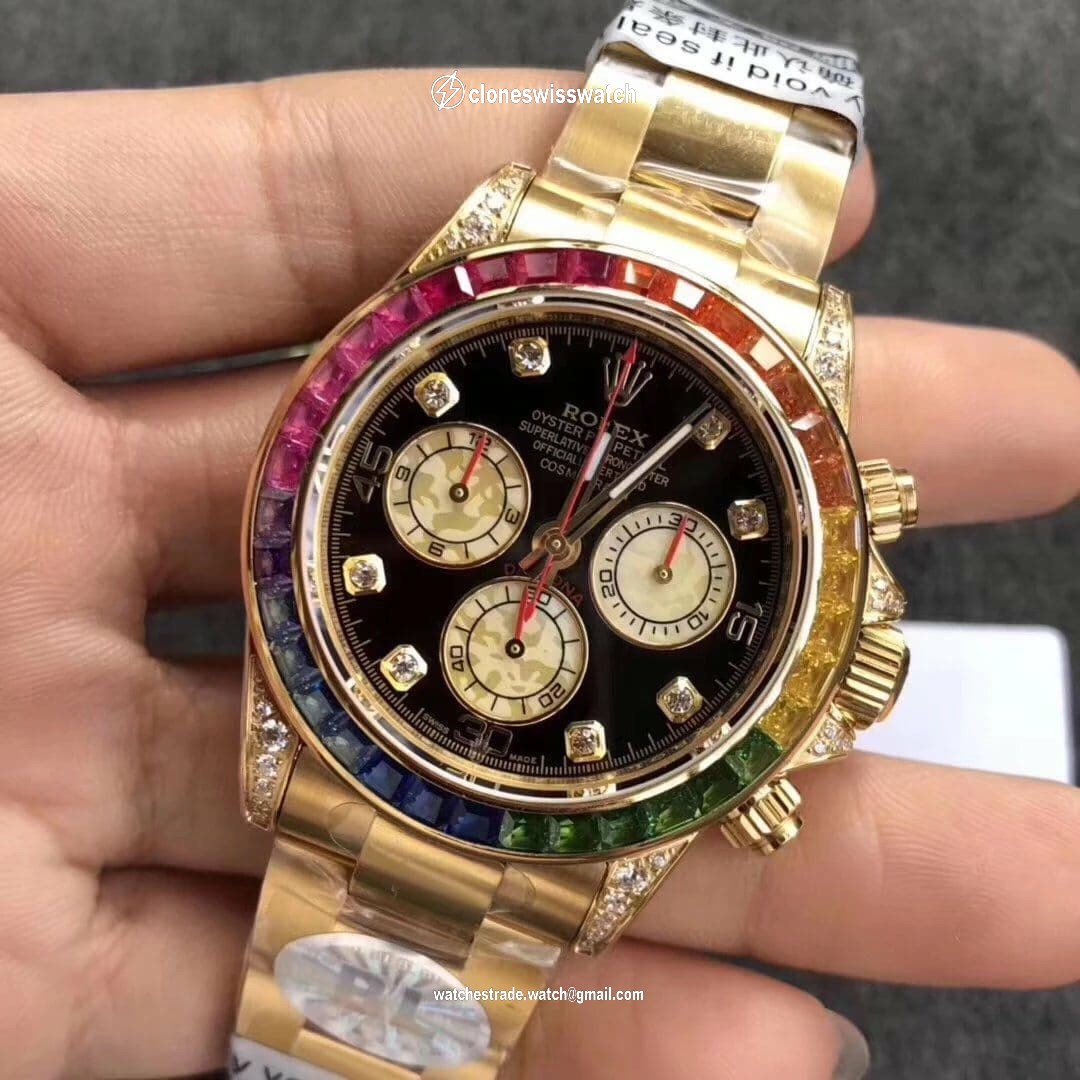 Rolex Daytona 116595 RBOW YG/YG Black BLF back Rolex Daytona 116595 RBOW YG/YG Black BLF back