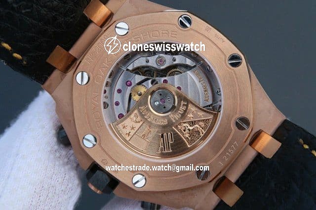 Royal Oak Offshore 2014 Gold Theme JF 1:1 Best Edition on Black Leather Strap A3126 back Royal Oak Offshore 2014 Gold Theme JF 1:1 Best Edition on Black Leather Strap A3126 back