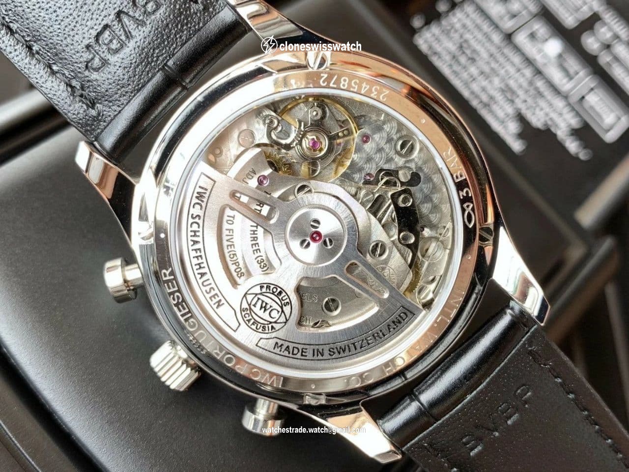 PORTUGUESE CHRONO IW371606 ZF 1:1 BEST EDITION RED DIAL ON BLACK LEATHER STRAP A693551 back PORTUGUESE CHRONO IW371606 ZF 1:1 BEST EDITION RED DIAL ON BLACK LEATHER STRAP A693551 back