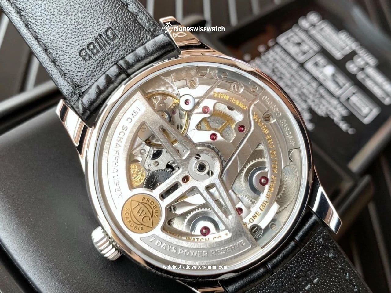 PORTUGUESE CHRONO IW371606 ZF 1:1 BEST EDITION RED DIAL ON BLACK LEATHER STRAP A69355 back PORTUGUESE CHRONO IW371606 ZF 1:1 BEST EDITION RED DIAL ON BLACK LEATHER STRAP A69355 back