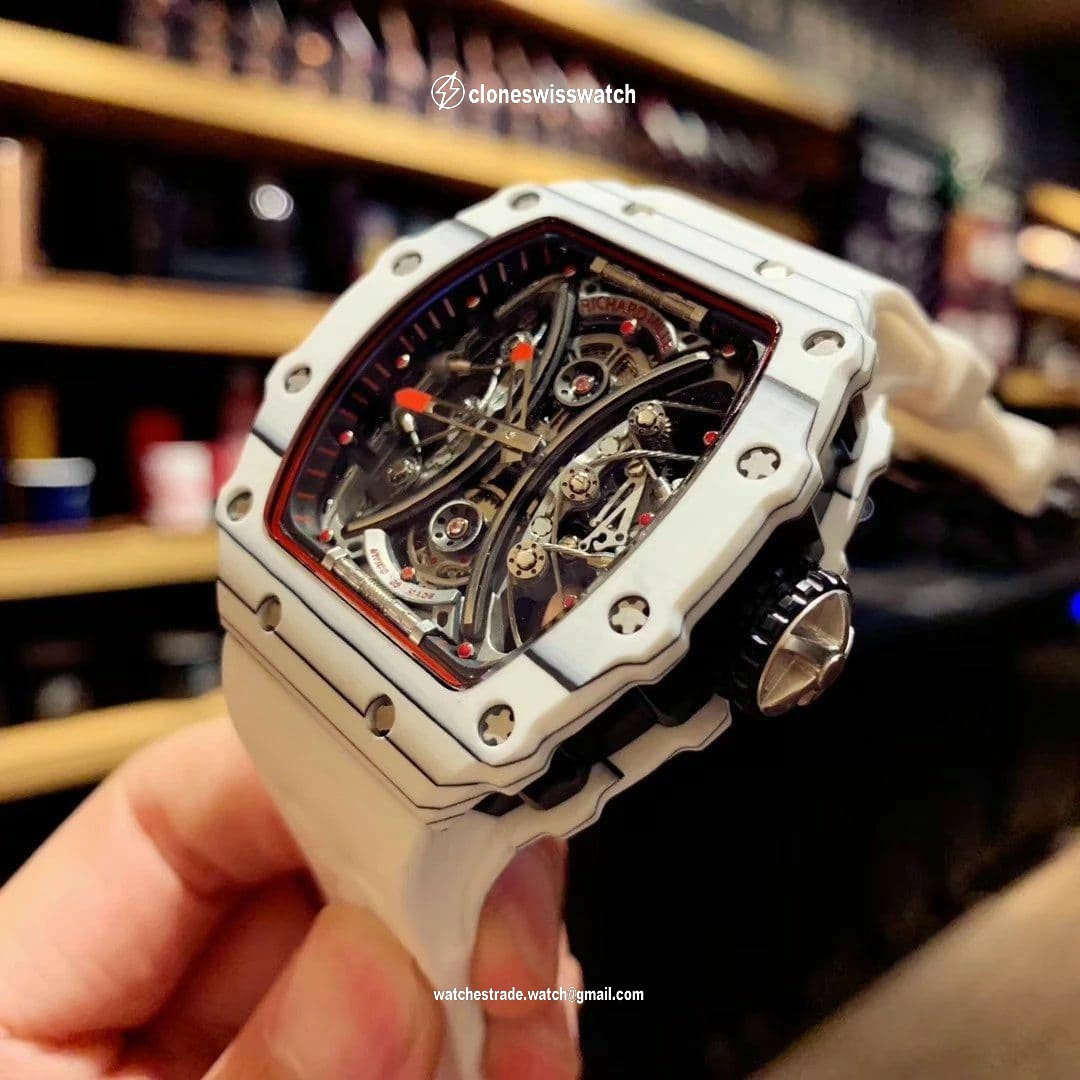 RM 53-01 Real Tourbillon Pablo Mac Donough V9F Best Edition on White Rubber Strap back RM 53-01 Real Tourbillon Pablo Mac Donough V9F Best Edition on White Rubber Strap back