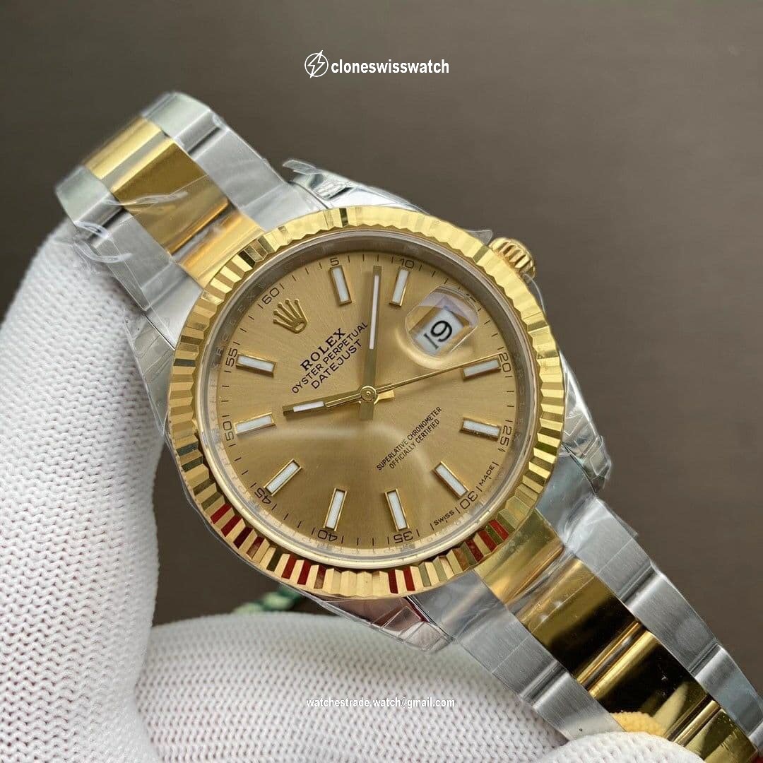 Rolex Date Just41mm Oys Flt 904L YG/SS Gold/Stk VSF VS3235 back Rolex Date Just41mm Oys Flt 904L YG/SS Gold/Stk VSF VS3235 back