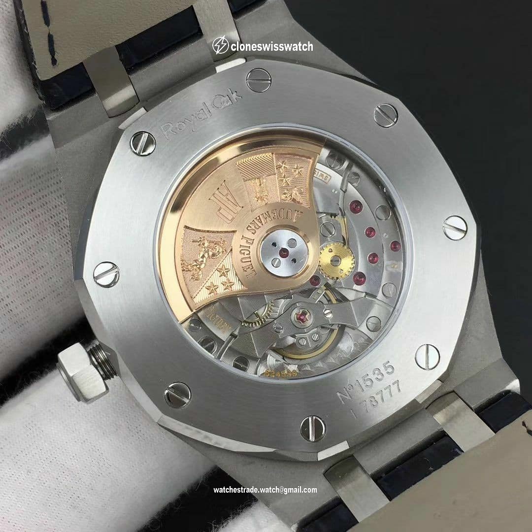 Royal Oak Ref.15450 37mm Diams SS/LE White JF Mod A3120 back Royal Oak Ref.15450 37mm Diams SS/LE White JF Mod A3120 back
