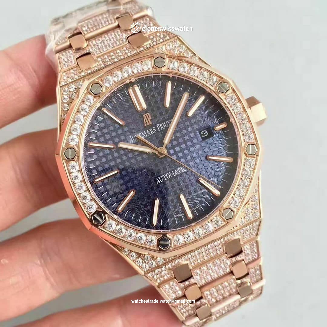 Royal Oak 41mm 15400OR 2019 RG/RG Diam Blue Dial TZF MY9015 back Royal Oak 41mm 15400OR 2019 RG/RG Diam Blue Dial TZF MY9015 back