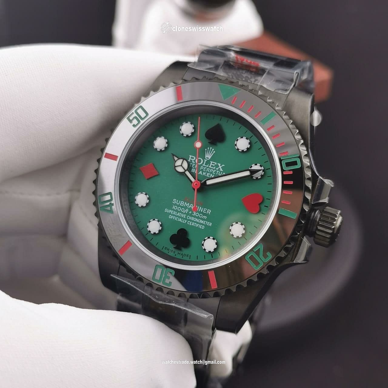 ROLSUB0322 - Blaken Submariner PVD/PVD Green IPKF A2836 back ROLSUB0322 - Blaken Submariner PVD/PVD Green IPKF A2836 back