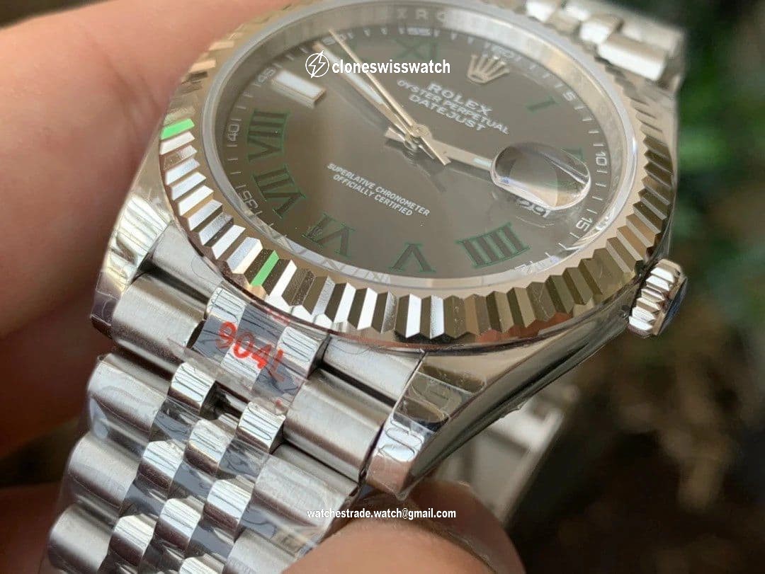 DateJust 41 126334 VRF 1:1 Best Edition 904L Steel Gray Dial Green Roman Markers on SS Jubilee Bracelet A3235 back DateJust 41 126334 VRF 1:1 Best Edition 904L Steel Gray Dial Green Roman Markers on SS Jubilee Bracelet A3235 back