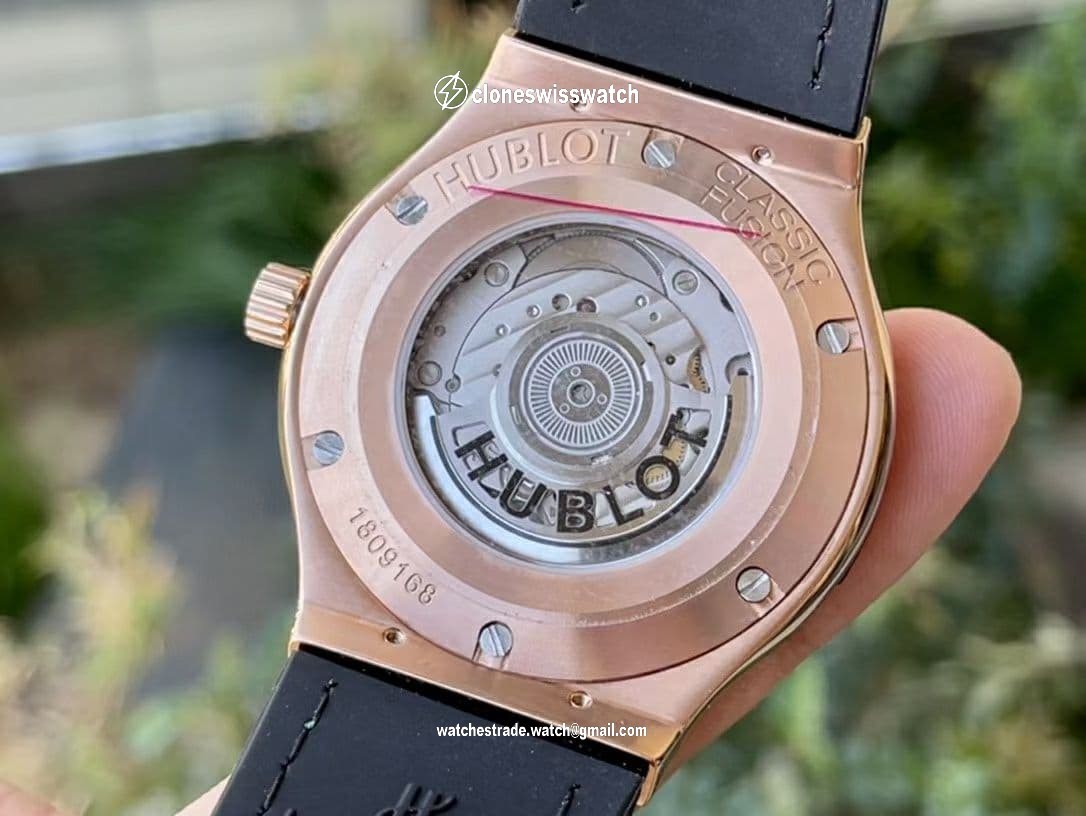 Classic Fusion 45mm SS HBF 1:1 Best Edition Green Dial on Green Gummy Strap A2892 back Classic Fusion 45mm SS HBF 1:1 Best Edition Green Dial on Green Gummy Strap A2892 back